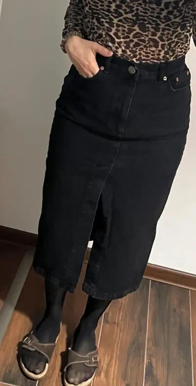 Rifľovú suknu dlhu veľkosť S