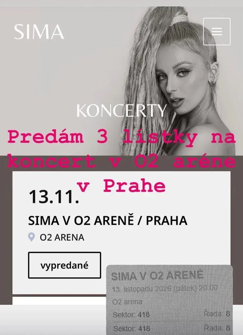 Sima O2 arena Praha 13.11.2026