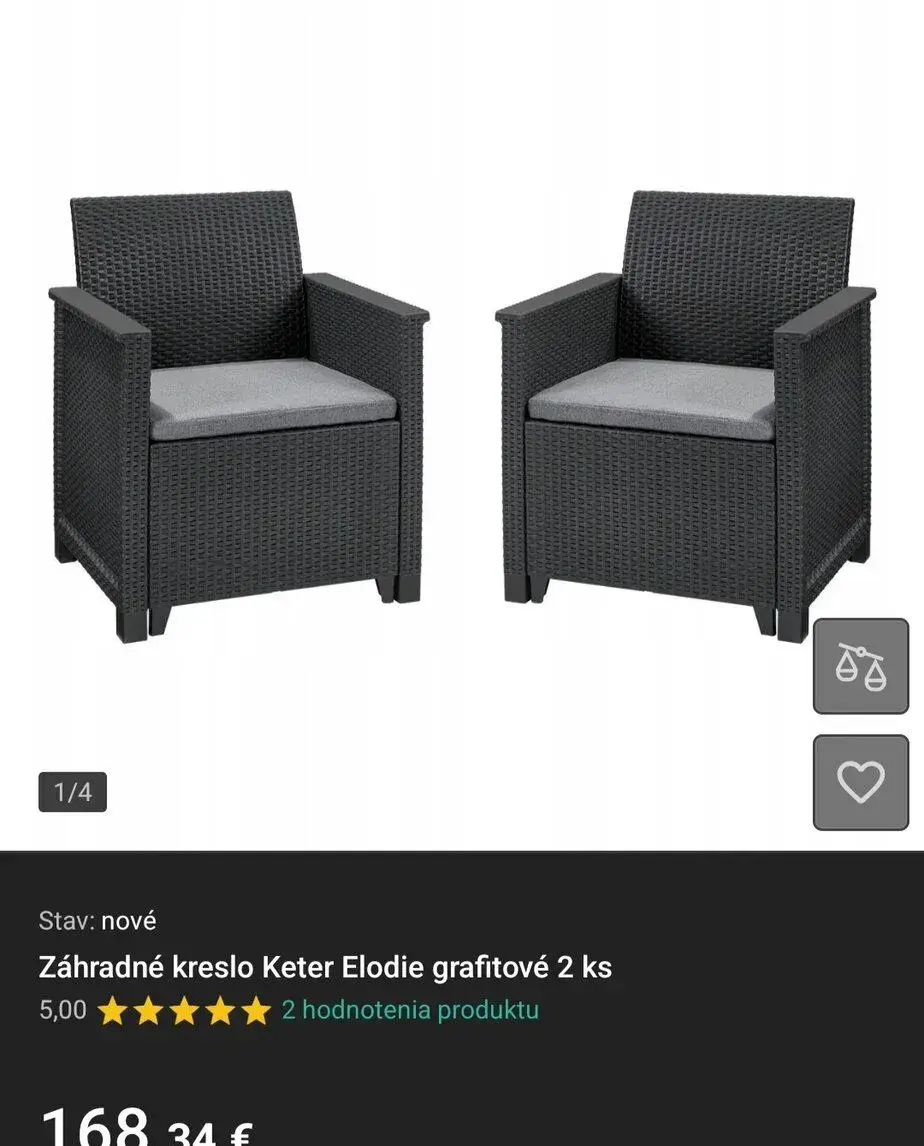 Záhradné kreslo Keter Elodie (nové)