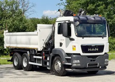 MAN TGS6x4 Trojstranný sklápač s hydraulickou rukou STAV