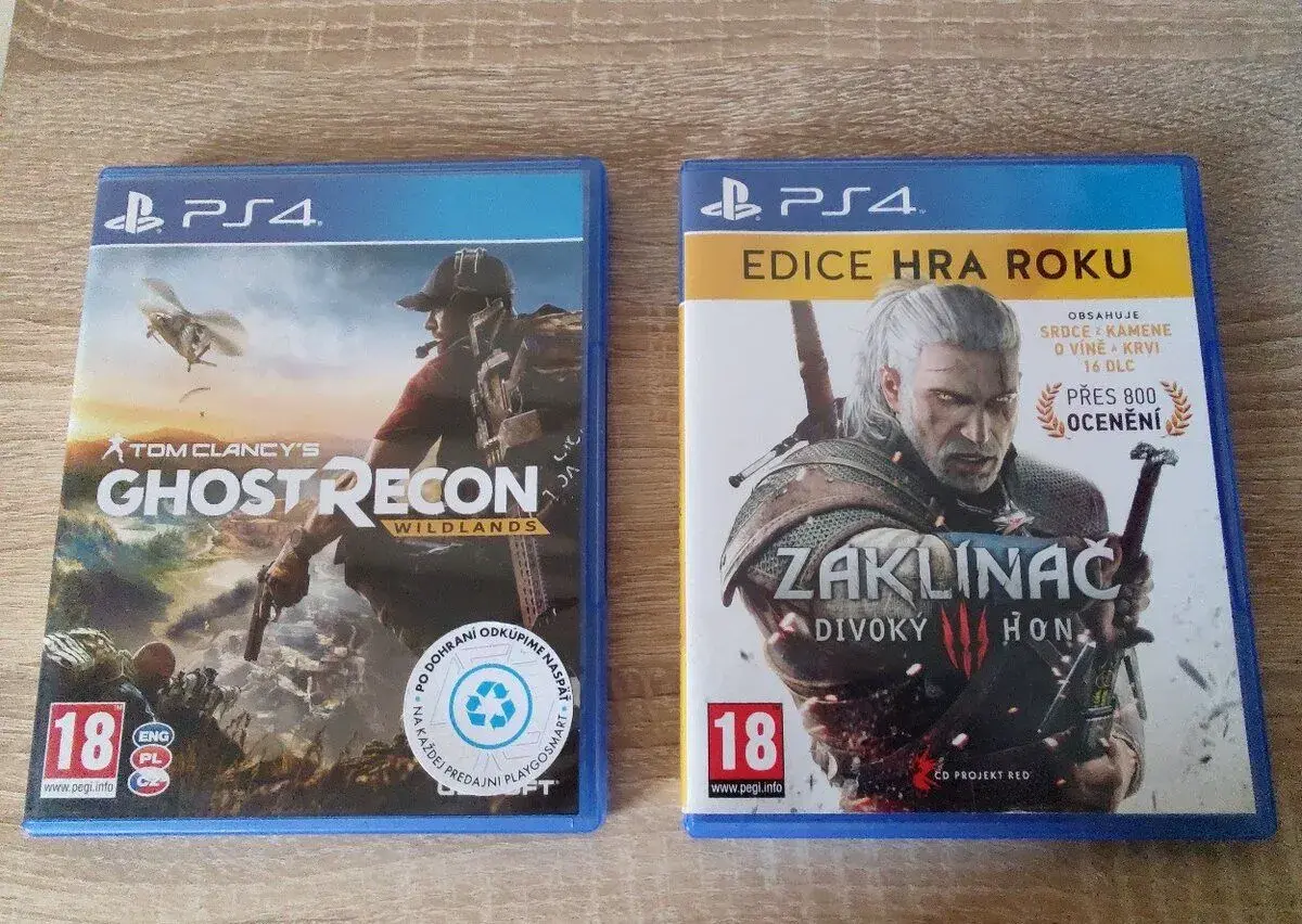 Hry na PS4 Witcher 3 GOTY CZ a Ghost ReconWildland CZ