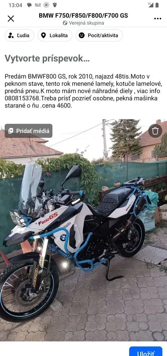 BMWF800GS rok .2010