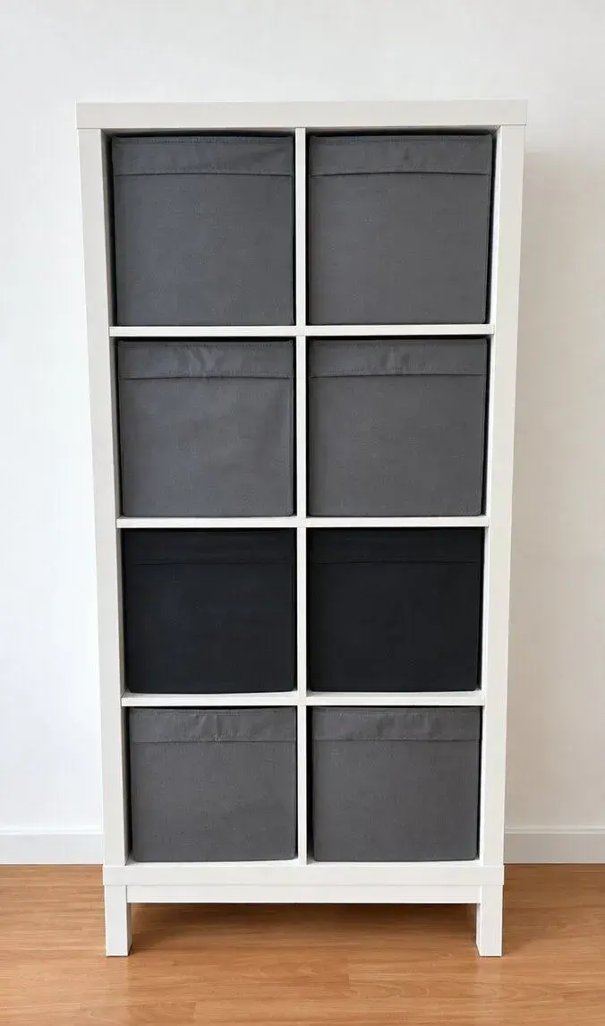 2ks IKEA KALLAX 2×4 s podstavcom – stav
