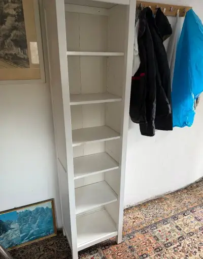 Regál / drevená knižnica IKEA HEMNES (49x197 cm) – biela