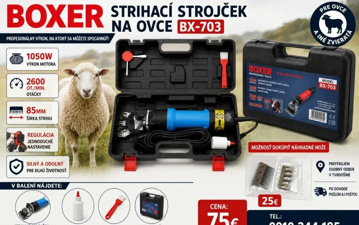 Strihací strojček na ovce - nový