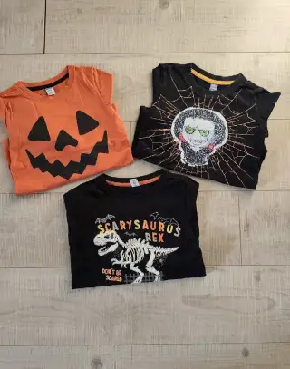 Helloween tričká 3ks, veľ 122