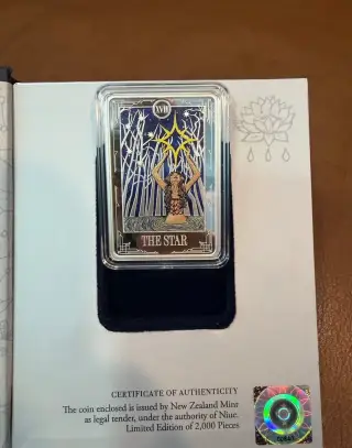 Strieborná Tarot karta XVII hviezda