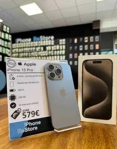 iPhone 15 Pro 128GB Natural Titanium - 100% 🔋Zaruka 1 Rok
