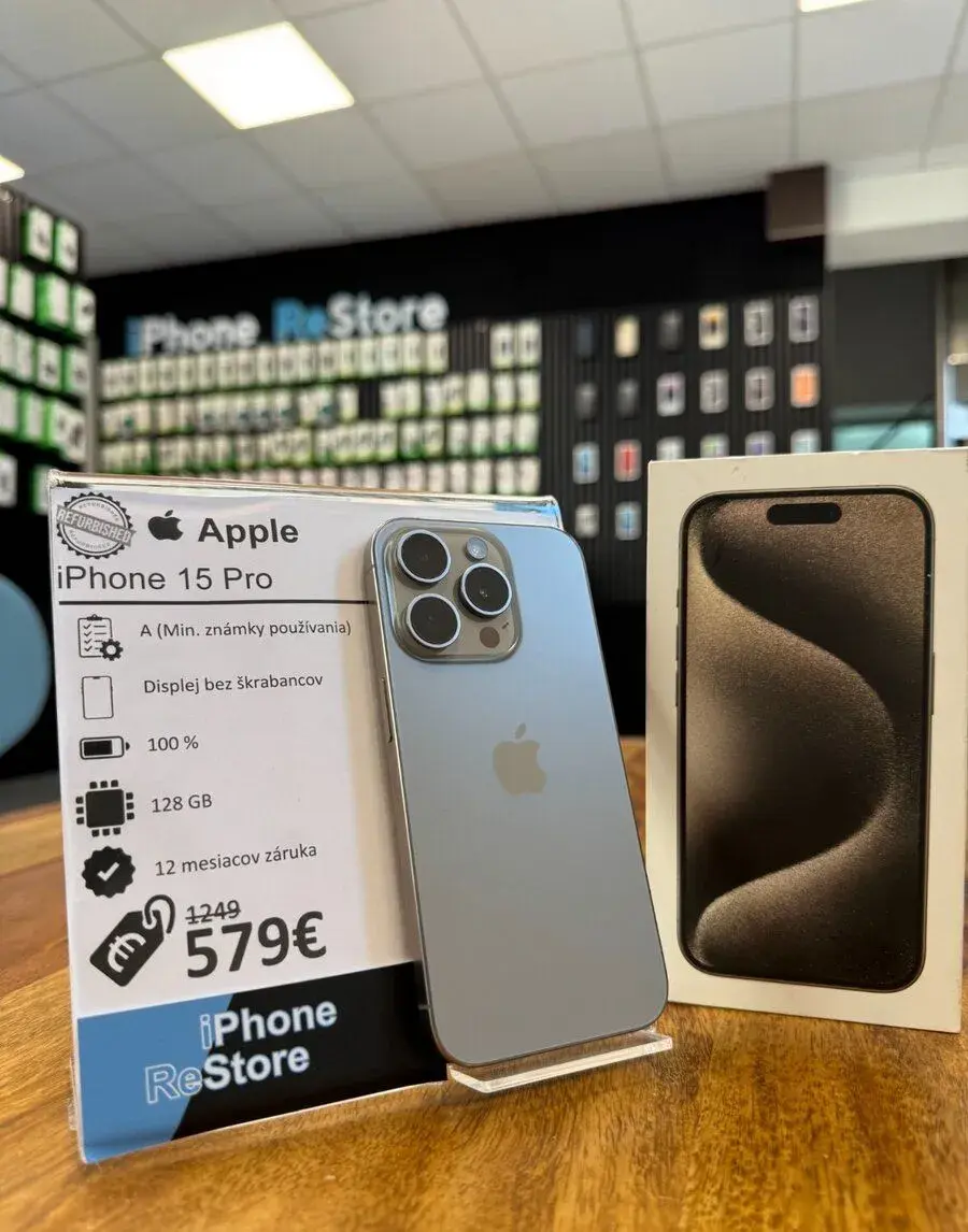 iPhone 15 Pro 128GB Natural Titanium - 100% 🔋Zaruka 1 Rok