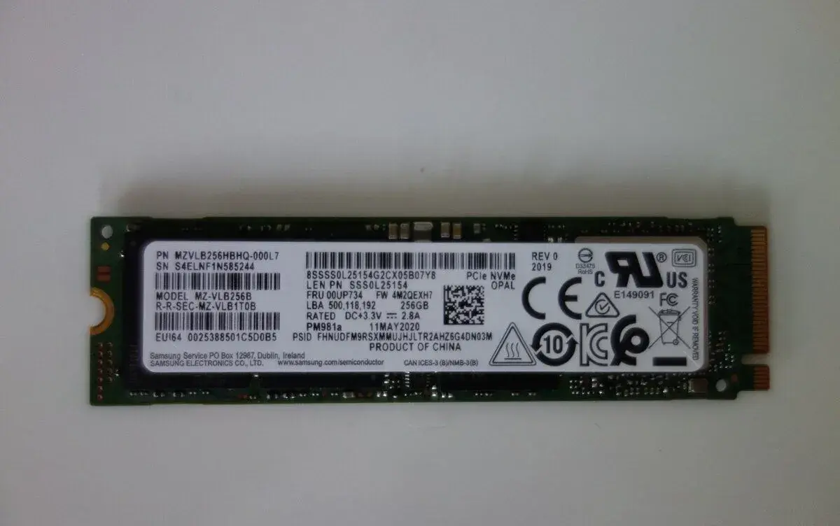 256GB SSD SAMSUNG PM981a NVMe