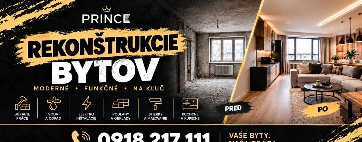 Rekonštrukcie bytov na kľúč | Košice a okolie | PRINCE