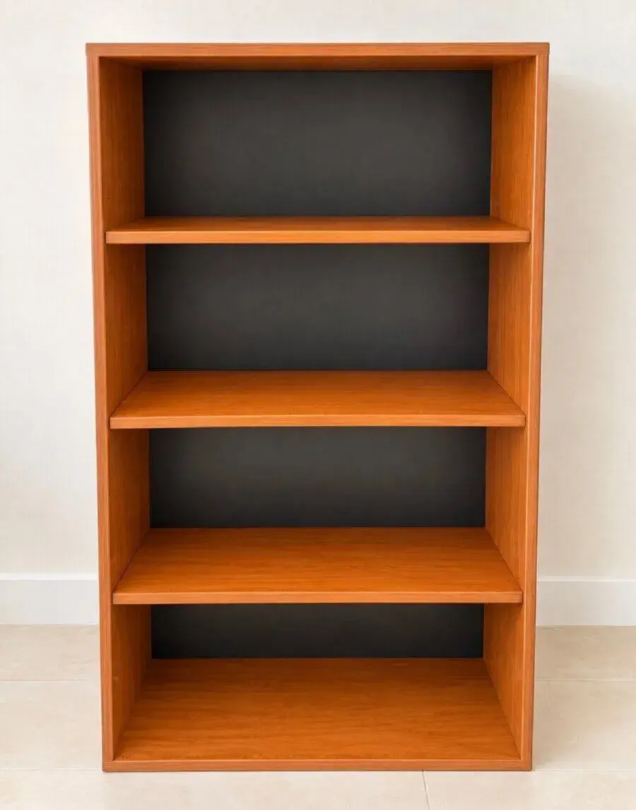 Policový regál s čiernou zadnou stenou – 80 × 38 × 140 cm