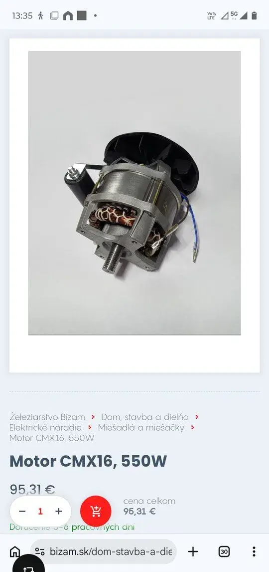 Motor do miešačky