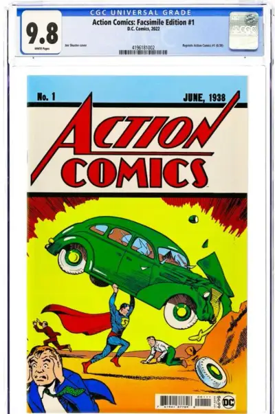 Action Comics #1, komiks (2022, DC) Facsimile Edition CGC 9.