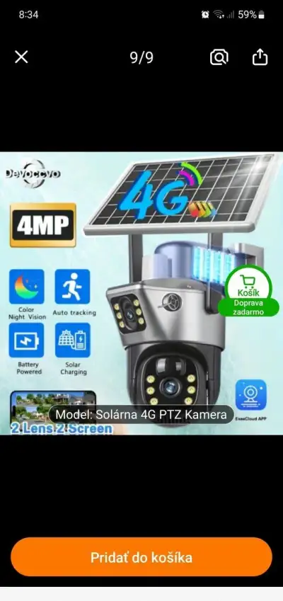 Solárnu kameru podpora 4G SIM