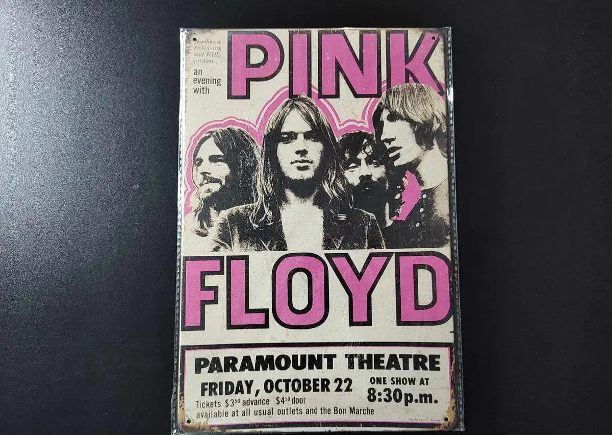 Plechová retro tabuľa PINK FLOYD