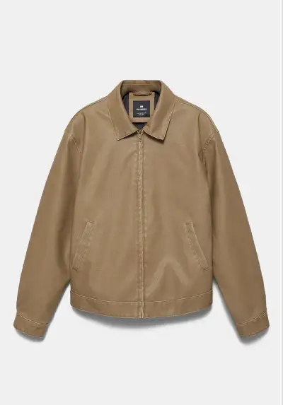 Pánska kožená bunda Pull&Bear, v. L