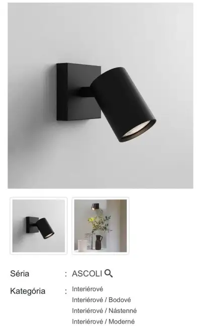 interiérova lampa Astro ascoli čierna