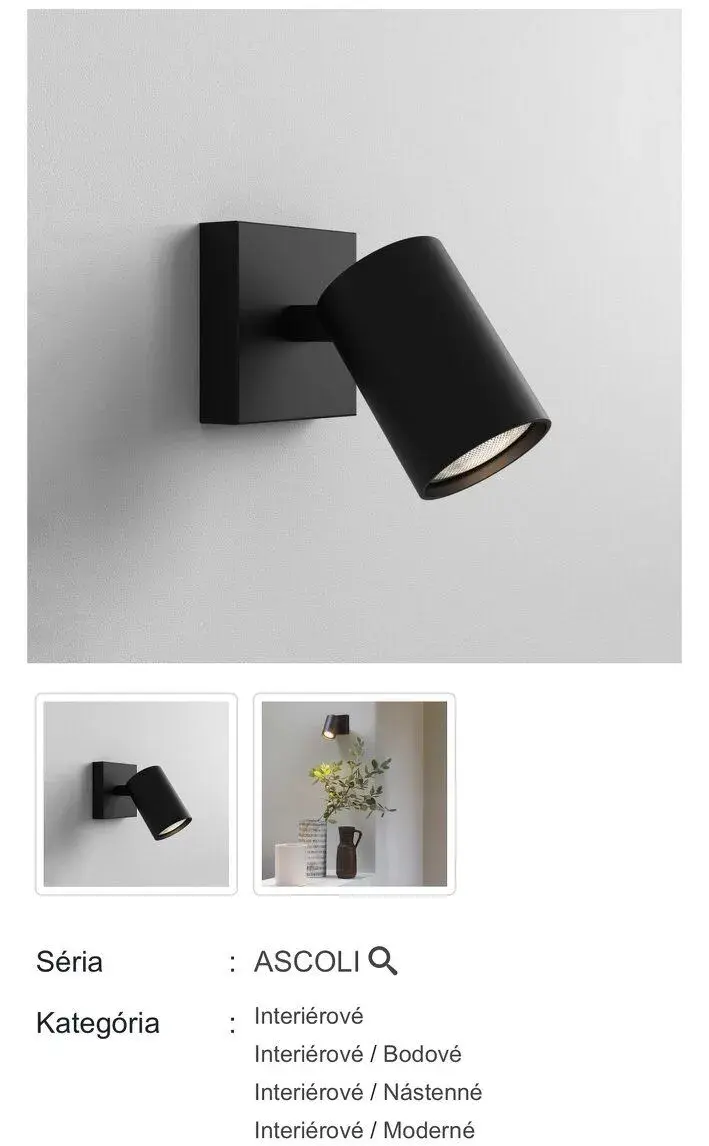 interiérova lampa Astro ascoli čierna