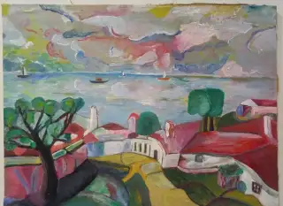 Akryl na plátne , 57,5 x 43,5 cm , Monogram JR.