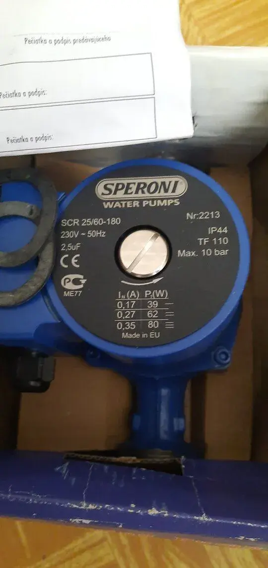 Nové čerpadlo SPERONI 25/60-180mm na ústredné kúrenie