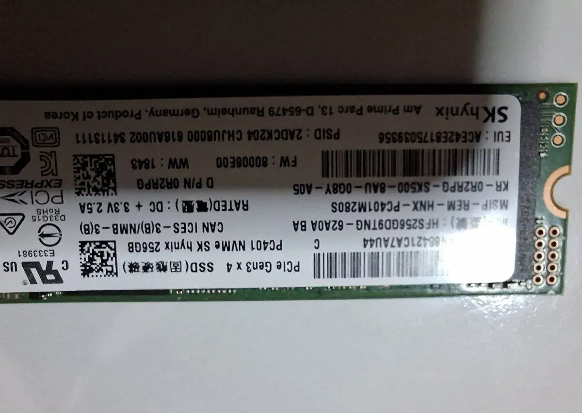 Ssd nvme 3x4 Hynix 256gb.