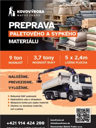 Preprava paletového a sypkého materiálu