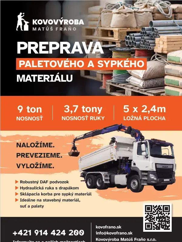 Preprava paletového a sypkého materiálu