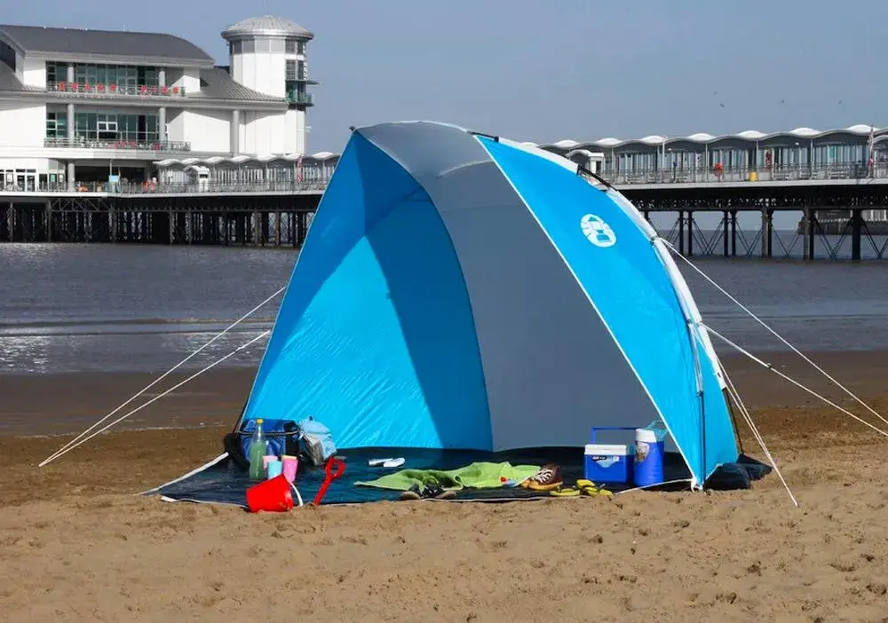 Coleman Sundome 2P – plážový prístrešok / stan - modrý/biely