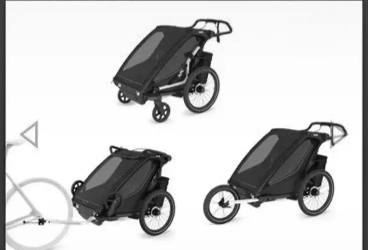 Thule chariot sport 2 double black + run set + bike set