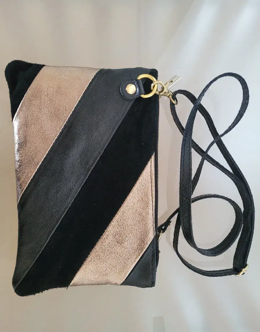 Dámska kožená kabelka, clutch