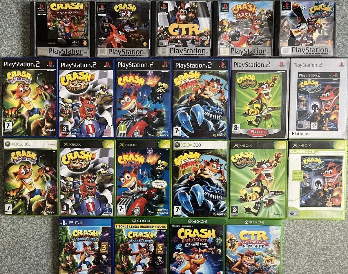 CRASH BANDICOOT na ps1, ps2, ps3, xbox, xbox360 VŠETKY ČASTI