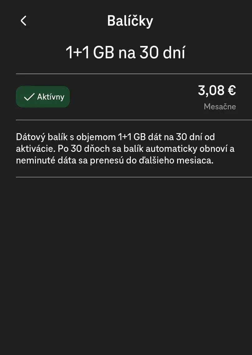 Predplatenka s datovym balikom
