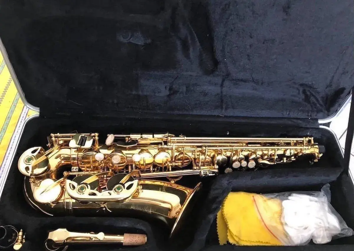 Nový alt saxofón - celý set