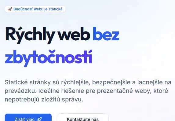 Webstránka na mieru – rýchla, bezpečná, bez Wordpressu