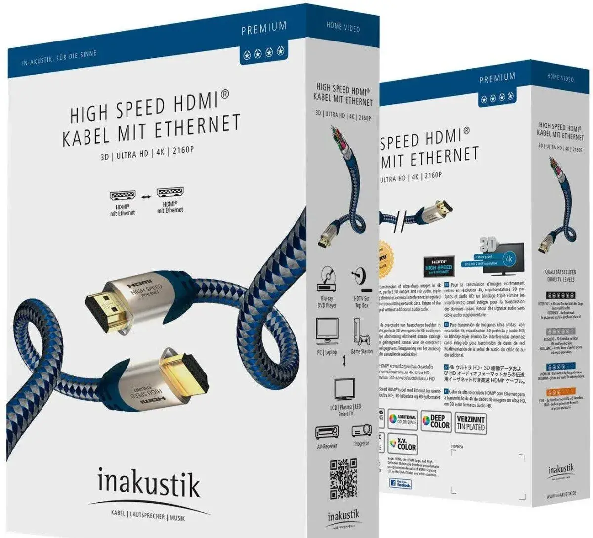 Inakustik Premium II 2 m Modrá Hi-Fi Video kábel