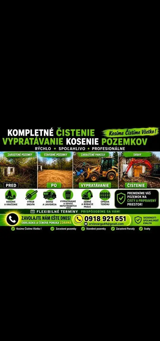 Vypratavanie-Čistenie Pozemkov-Kosenie