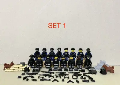 Figúrky S.W.A.T a iné - (16ks) typ lego + zbrane