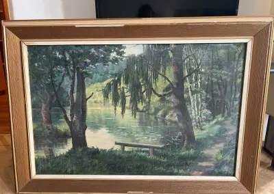 Obraz olejomalba, Idylické prírodné zákutie