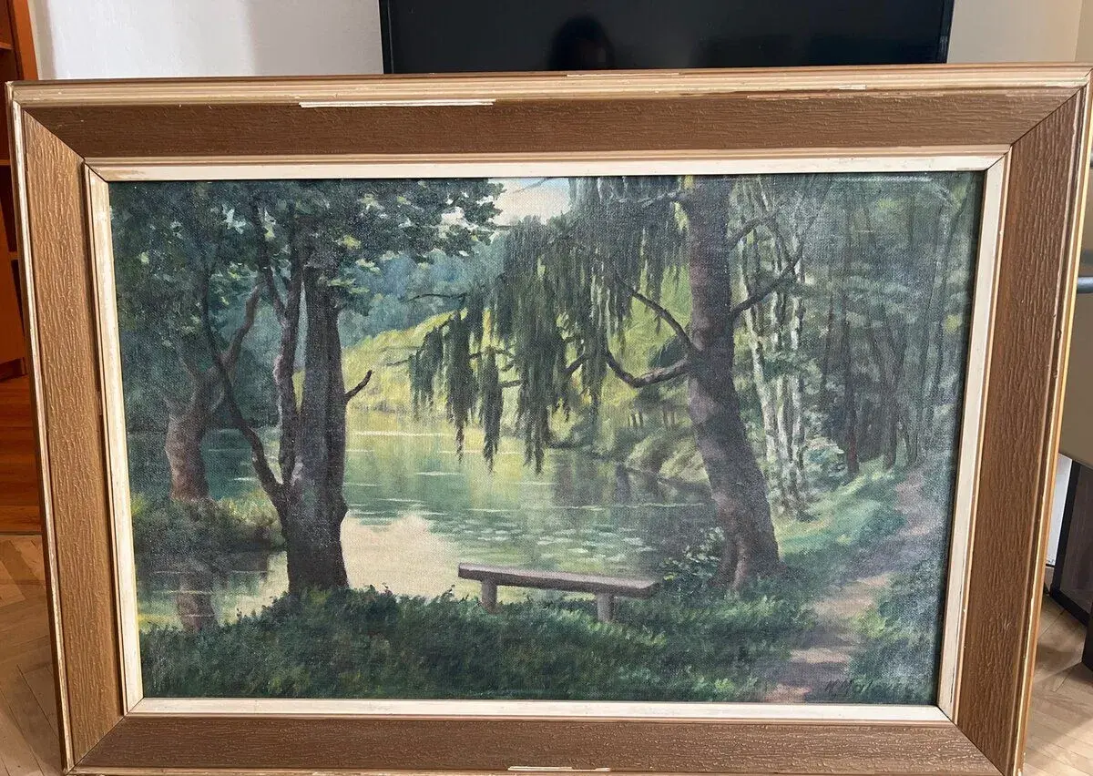 Obraz olejomalba, Idylické prírodné zákutie