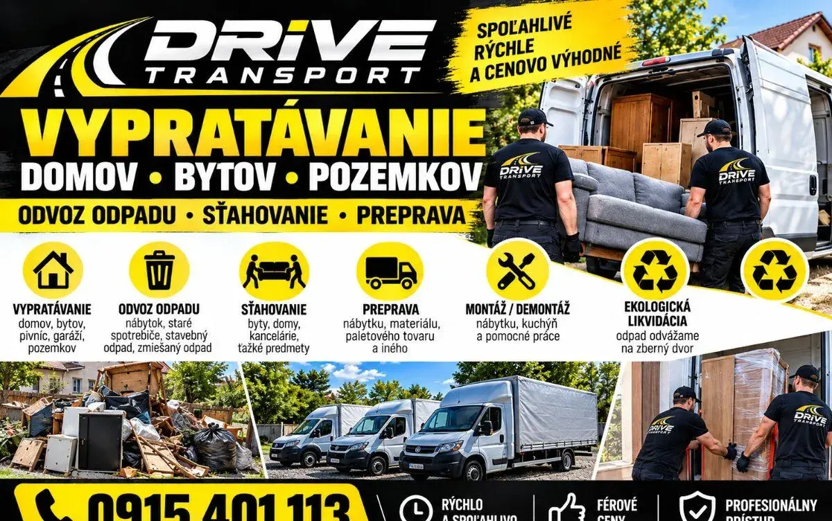 VYPRATÁVANIE DOMOV, BYTOV | ODVOZ ODPADU | SŤAHOVANIE