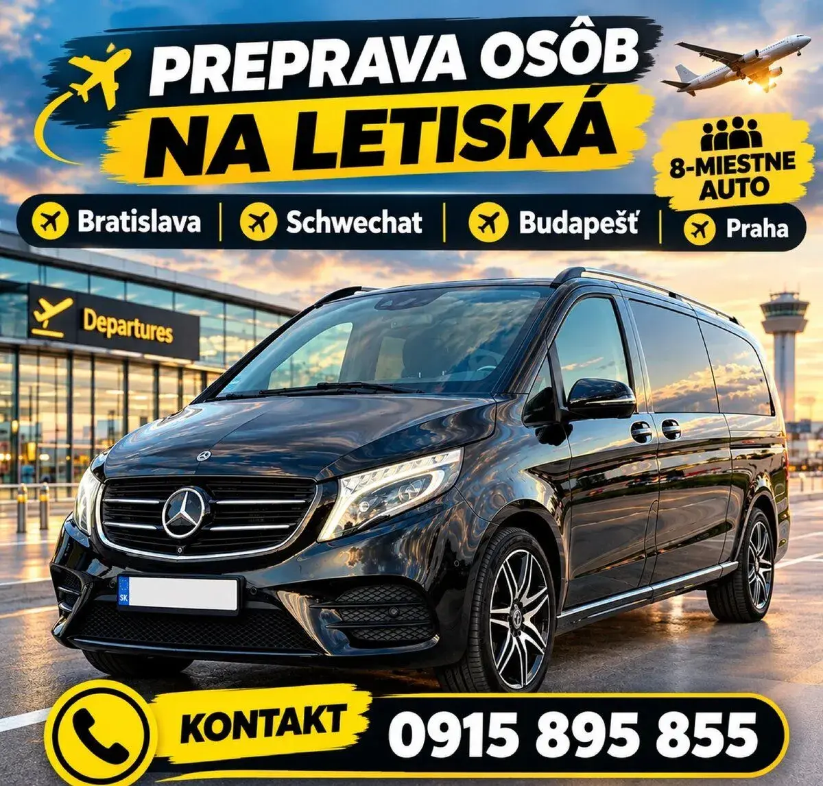 Preprava na letiská, 8-miestne vozidlo