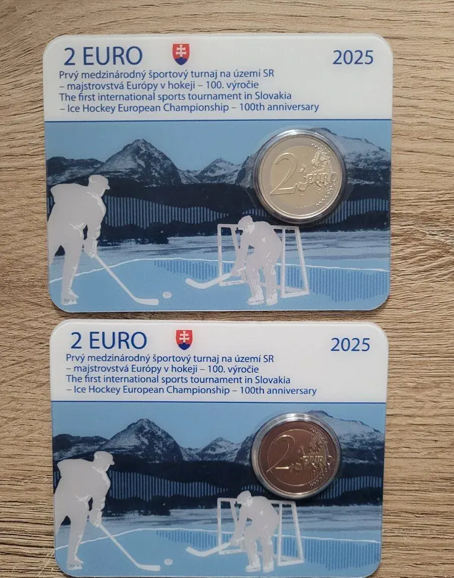 Coincard minca 2€ hokej 100. výročie majstrovstvá Európy