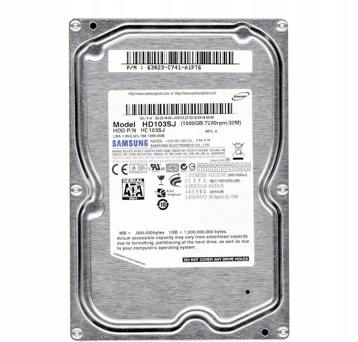 SAMSUNG SpinPoint F3 1TB 7.2K 32MB SATA II 3.5'' HD103SJ