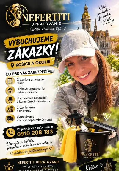 🧹NEFERTITI UPRATOVANIE PRICHÁDZA DO KOŠÍC A OKOLIA ✨