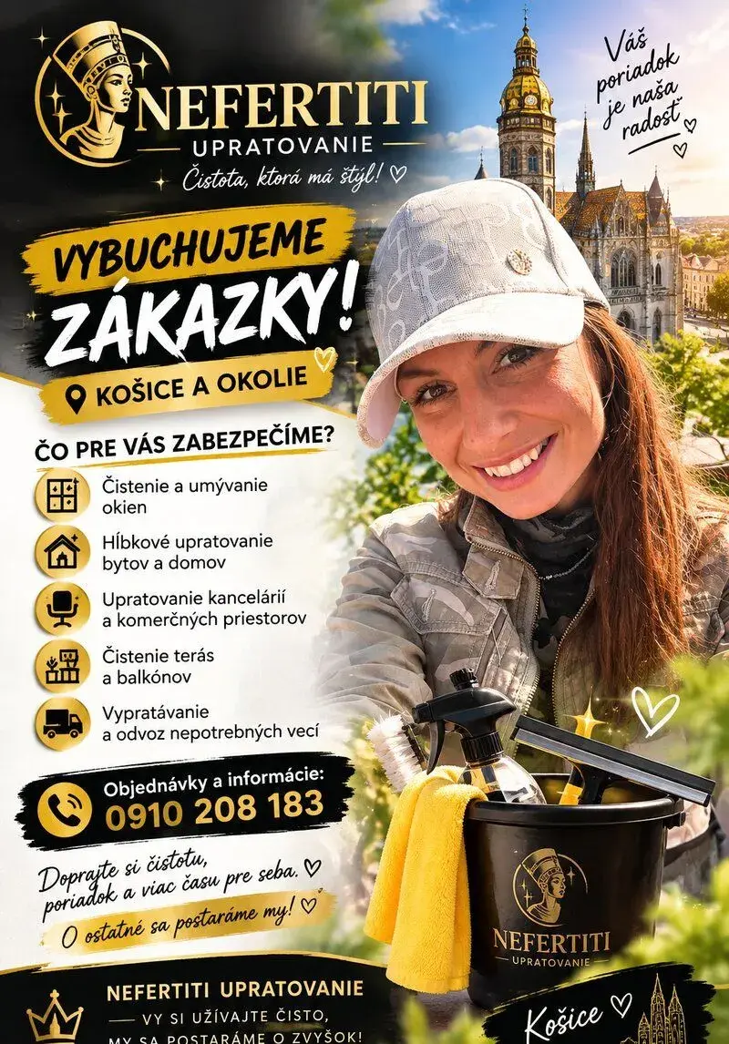 🧹NEFERTITI UPRATOVANIE PRICHÁDZA DO KOŠÍC A OKOLIA ✨