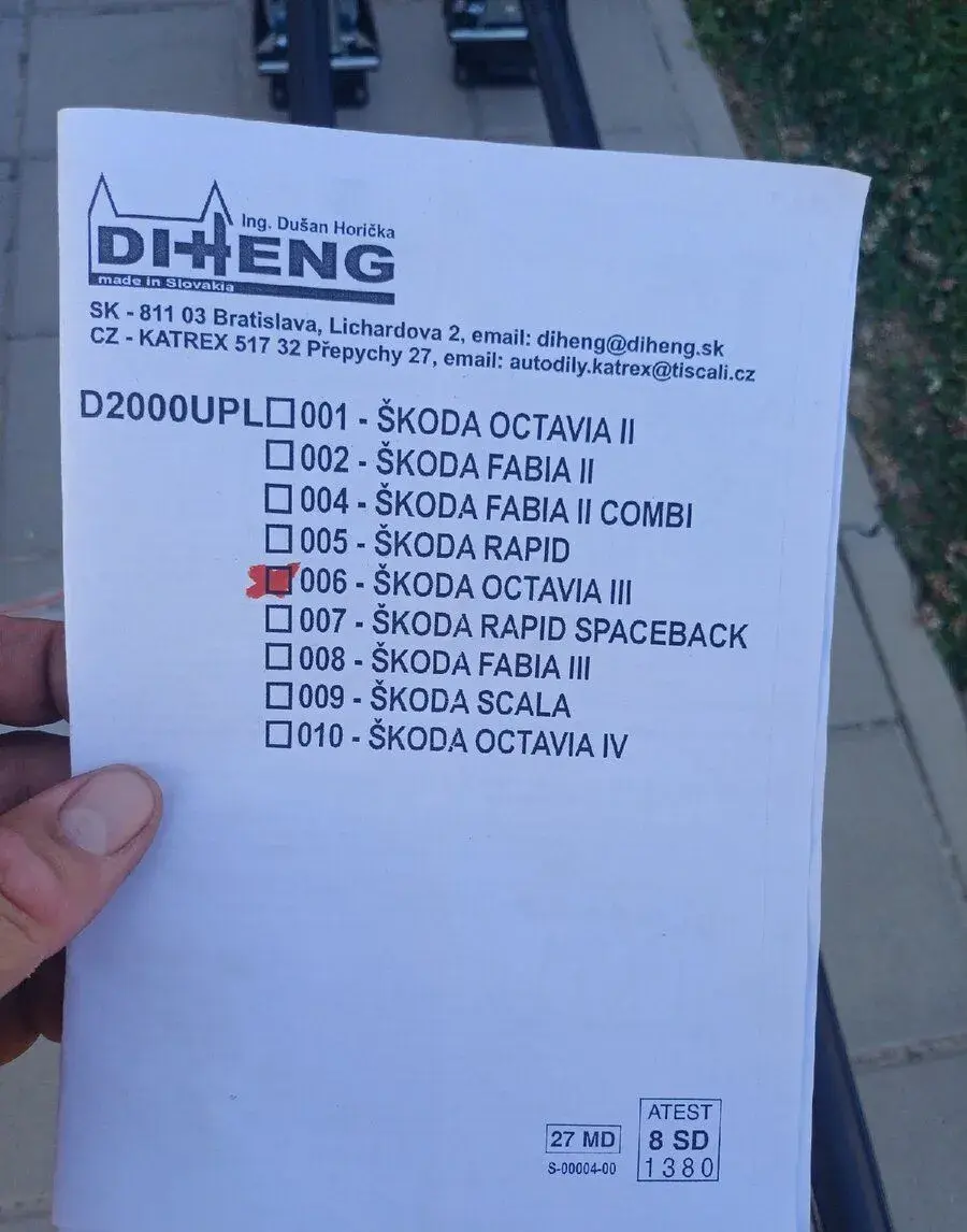 Stresný nosič Diheng d2000 octavia 3 sedan