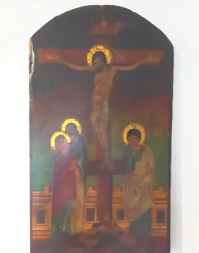 Olej na dreve , 50 x 28 cm , IKONA 19. storočie