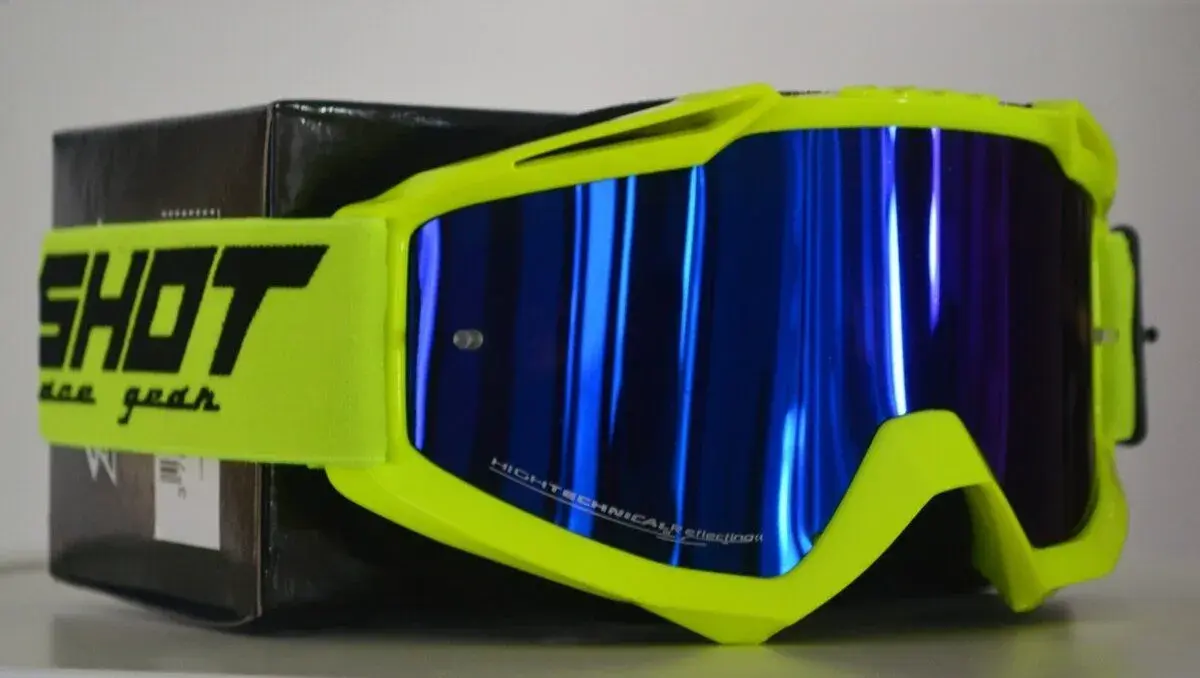 Okuliare brile SHOT žlté fluo zrk modré sklo