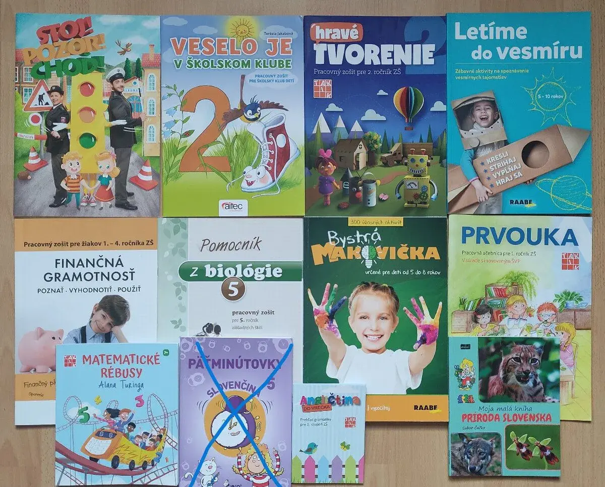 Rôzne pracovné zošity a knihy